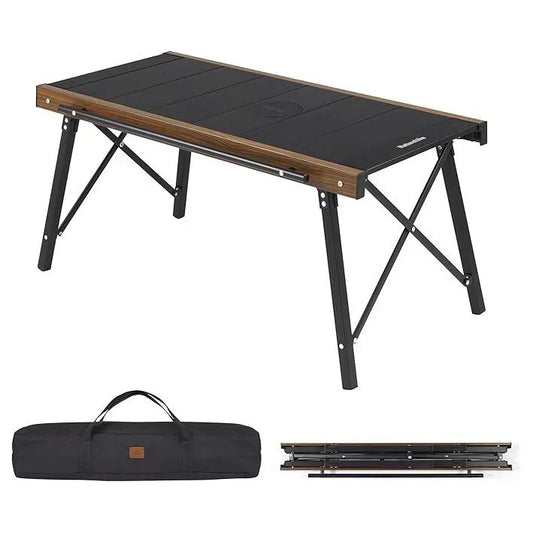 All-in-One Camping Table with Built-in Stove - Lightweight Aluminum & Foldable Design